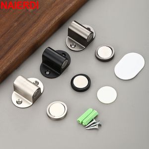 Naierdi Non-Punch Deur Stop Magnetische deur Stopper Verstelbare zinklegering Non-Punch Water-Parce Black Door Holder Deur Hardware