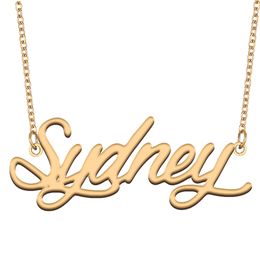Sydney naam ketting aangepaste naamplaatje hanger voor vrouwen meisjes verjaardagscadeau kinderen beste vrienden sieraden 18k verguld roestvrij staal