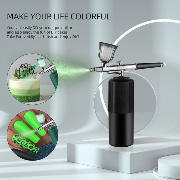 Aerógrafo para uñas Compresor de aire Pintura para pasteles Artesanía Coloración Teñido del cabello Tatuaje Maquillaje Pistola rociadora Agua Piel Hidratante Nano pulverizador 240103