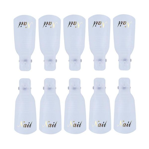 Nail Art 10 pcs En Plastique Acrylique Nail Art Soak Off Clip Cap UV Gel Polish Remover Wrap Outil Fluide Pour L'enlèvement de