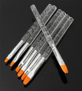 Brosse à ongles 7 pièces Gel UV acrylique cristal Design constructeur peinture Nail Art brosse stylo ensemble d'outils Acrylique302Q1308808