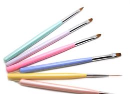 Ensemble de 6 pinceaux d'art d'ongle, stylo de conception de vernis à gel Outils de peinture Builder Liner Dotting pour Salon à la maison DIY Manucure