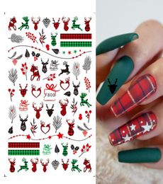 Nail Art Kerststickers Ins Kerst Sneeuwvlok Sneeuwpop Elanden Bladeren 3D Zelfklevende Nagelsticker Nail1390566