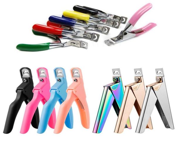 Nail Art Clipper Edge Cutter Gel UV acrylique Faux en acier inoxydable U Clipper Trimmer Tip Manucure Tool Scissor Pedicure Artificiel9638379