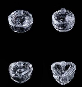 Nail Art cristal verre Dappen plat bol tasse avec couvercle liquide paillettes poudre Caviar ongles outils