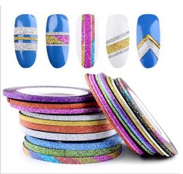 Nail Art Decoration Kit Charms 1 Rol 1mm2mm3mm Glitter Nail Striping Tape Lijn Voor Nagels DIY Decoratie Nail Art Stickers rolls3771160