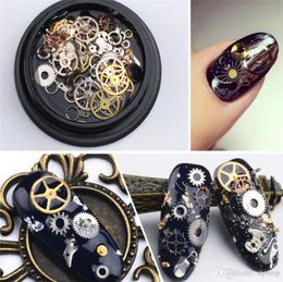 Decorazione nail art parti steampunk orologio stud gear 3D tempo nail art ruota gioielli manicure in metallo SZ2695260940
