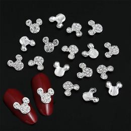 Décorations d'art d'ongle 10 pièces de haute qualité paillettes pleine perceuse souris Nial alliage s 3D bijoux charmes pour ongles 231013