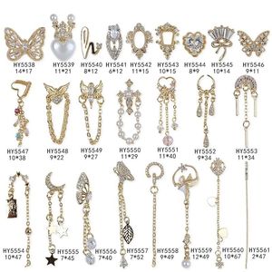 Nail Art Décorations 10 pcspack Charme de luxe Zircon Alliage 3D Classique Cristal Mariage Mariée Bijoux Pendentif Design Accessoires 231114