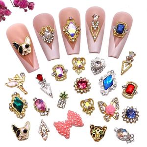 Nail Art Decorations 10 PiecesPack of Luxury Metal Alloy Shiny Rhinestones Pearl Gems Charm Design DIY Fashion Accessories 231017