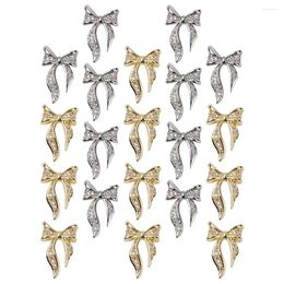 Décorations d'art d'ongle 100 pcs ongles gemmes arc perceuse noeud manucure autocollants brillant diamant patchs perle embellissement décors outil miss