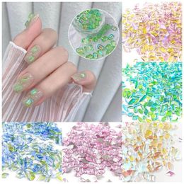 Nagelkunst decoraties 100 stcs kristal ab rijntone accessoires platte glassteen strass gemengde vorm diy mode 3d vingernagel decoratie