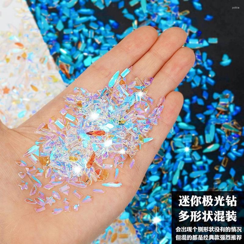 Nail Art Decoraties 100 stuks Gemengde Kristal Charme Luxe Strass Plaksteen Glanzend Glas Stenen Edelstenen Voor 3D Glitter DIY