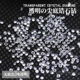 Nail Art Decoraties 100PCS Sparkle Tiny Ronde Scherpe Zirkoon 0,9-4mm Helder Transparant Naakte Diamant Steentjes Manicure Charmes