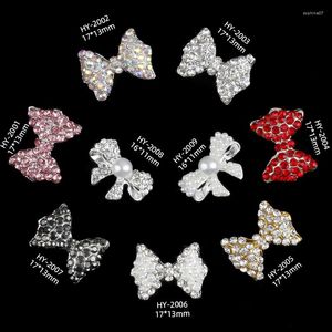 Nail Art Decorations 10 Stcs 3D Bows Charm Rhinestones Assorted Diamond Butterfly Tie Pearl Bow Nails Accessoires Leveranciers Joods