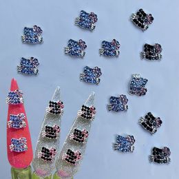Décorations d'art d'ongle 10 pièces 3D Kawaii chat breloques bijoux en alliage d'or mignon cristal manucure décoration accessoires 230606