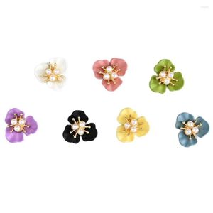 Nail Art Decorations 10pcs Accessoires Trois Petal Flower Pearl Diy Metal Decoration Press on Nails Charm