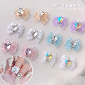 D￩corations d'art nail 10pcs d￩coration de design bowheart japon / Cor￩e du Sud Sailor fille charmes pi￨ces tie-bow accessoire aimant perle