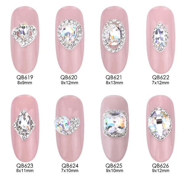 Décorations Nail Art 10 pièces cristal strass nail art pierres alliage 3d décorations étincelle charmes s pour accessoires de bijoux de créateur 230927