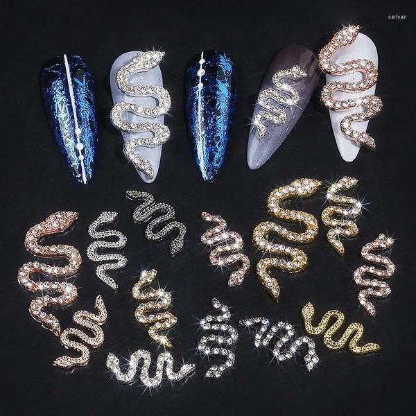 Nail Art Dekorationen 10 Stück Gothic Sternzeichen Schlange Strass Legierung Luxus Edelstein Schmuck für Zubehör Dekoration