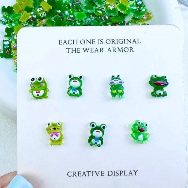 Décorations d'art d'ongle 10pcs Kawaii Accessoires Mignon Dessin animé Grenouille Dinosaure Bijoux Presse sur les ongles DIY Résine Charms Decorat Fournitures Manucure