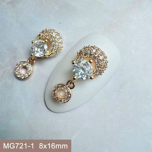 Decoraciones de arte de uñas 10 unids MG721 Círculo redondo de lujo Borla Cristales de circón Joyería Accesorios de uñas Suministros Encantos 231120