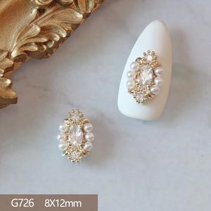 Nail Art Decorations 10pcslot Luxe Ovaal Ellips 3D Legering Nail Art Zirkoon Kristal Metaal Manicure Nagels Accesorios Benodigdheden Decoraties Charms G726 230619