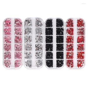 Nagelkunstdecoraties 12 rasters Strass Platte achterkant Diamantambachten