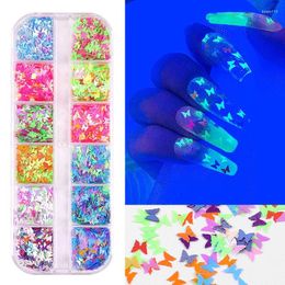 Nail Art Decorations 12 Grids/Set Holographics Glitter Sequins 3D Love Decoration Design Sticker Diy Accessories H01