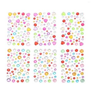 Nail Art Decoraties 12 Vellen Gezicht Strass Stickers Make-up Steentjes Voor Ogen Edelstenen Juwelen Kind Kinderen Drop Delivery Dhfvj