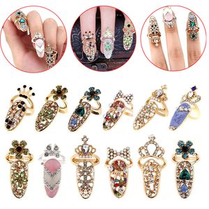 Nagelwok decoraties 12 stks/set dames nagel charmes sieraden aangepaste legering bowknot nagel vingernagels ring decoratie kroon kristal vinger nagel kunstringen 230818