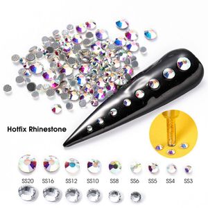 Nail Art Décorations 1440 Pcs / Lot 3D Cristal Strass Fix Strass Fer Sur Les Ongles Décoration Vêtement Flatback Verre Pierre Diy Accessor Dhb2V