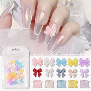 Nail Art Decoraties 1Bag Jelly Lint Strik Charm Onderdelen 3D Kleurrijke Strass Zomer Decoratie Manicure Accessoires Voor DIY