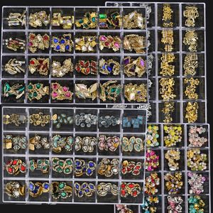 Nail Art Decorations 1Box 3D Nail Alloy Germ AB Rhinestone Jewelry Charms FlatBack Mixed Shape Luxury 120200240400PC Nail Art Supplies Accessories 231005