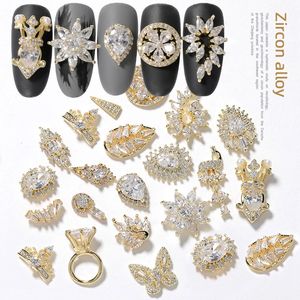 Décorations d'art d'ongle 2 pièces goutte d'eau cristal Dangle chaîne bijoux à breloques 13 Type luxe Zircon s pour ongles 231123
