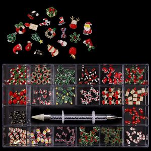 Nail Art Décorations 20 * 1020pc Festival Celebrity Charms Nail Kit Halloween Noël Design Chauve-Souris Fantôme Père Noël Joyeux Alliage Ongles Charmes Décoratifs 3D 230821