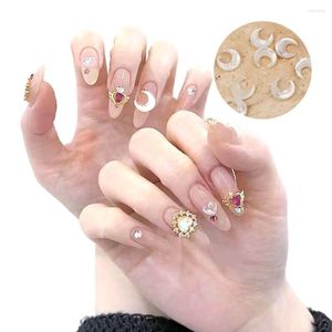 Nail Art Decorations 2022 Sailor Crescent Moon Shell Tinkets Charms Natural Jade White Ornamenten Celebrity Japan Manicure