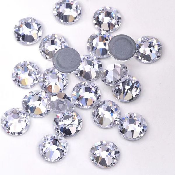 Decoraciones para uñas 2088 Fijar diamantes de imitación de cristal para vestido Sin plomo 16 facetas Vidrio Flatback Nail Art Piedra suelta Forma redonda Decoraciones para uñas 230619