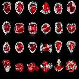 Décorations Nail Art 20pcs Alliage 3D Charme Nail Art Avec Diamant Rouge Forme Mixte Charms s DIY Nail Art Bijoux Décorations Hjl * 230619