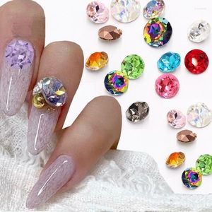 Nail Art Decoraciones 20 Unids 8mm Gema Flor AB Cristal Rhinestones Granos de Vidrio Brillo Suministros a Granel Manicura Diseño Kawaii Decoración Stac22