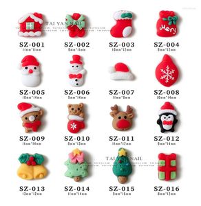 Nail Art Decorations 20pcs Holiday Christmas 3D Charme Resin Assortiment Charmes Accessoires Supplies de manucure