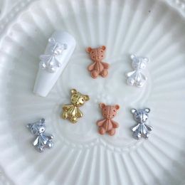 Nail Art Dekorationen 20 Stück Mix Charm Teil Schmuck Cartoon Gold Silber Bär Harz 3D Dekoration DIY Maniküre Zubehör NJ-49