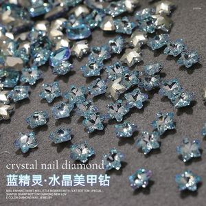 Nail Art Decoraties 20st Gemengde Luxe Glanzende Glitter Blauwe Fee Steentjes Bedels Kristal Puntige Edelstenen Manicure Accessoire