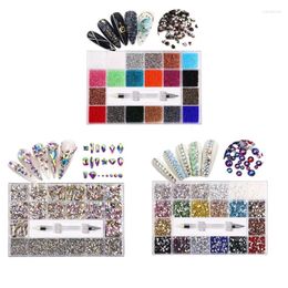 Nail Art Decorations 21 Grids Rhinestones Glass Clear Crystal for Decoration Jewels