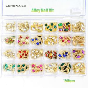 Décorations d'art d'ongle 24*5/10 pièces Kit d'ongle en alliage de luxe-Design bijoux japonais charmes Rivet Dasiy Bowknot diamant ongles 3D décors gemmes accès 3-10mm 230822