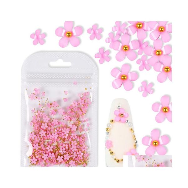 Décorations Nail Art 2G / Sac 3D Fleur Rose Bijoux Taille Mixte Boule En Acier Fournitures Pour Accessoires Professionnels Diy Manucure Conception D Dhqes