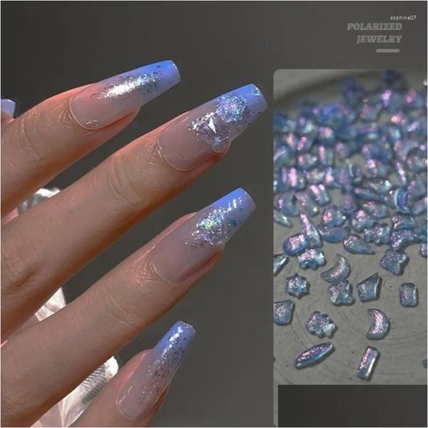 Décorations d'art d'ongle 30/40 pcs Aurora Irregar Crystal Charms Strass Taille mixte Super Brillant Love-Heart Stars Flatback Résine Drop D OTXF0