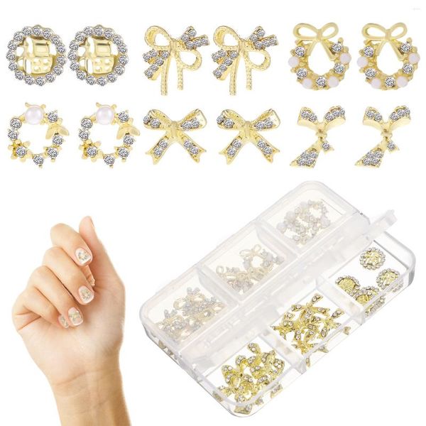 Decoraciones para uñas 30 piezas Pegatinas Decoración Decoraciones de manicura Encantos delicados Diamantes de imitación Accesorios de aleación brillante