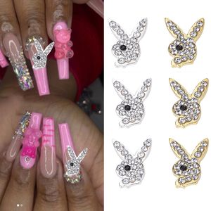 Nail Art Decoraties 3D Bunny Charm 10 stks Bling ontwerp nail charms 1015mm Legering Glitter Crystal DIY Sieraden 230606