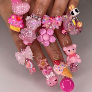 Nail Art Decorations 3D Charms Kawaii Cartoon Cat Rhinestones Gems Glitter Acrylic Jewelry Manicure Decoration Accessories 230606